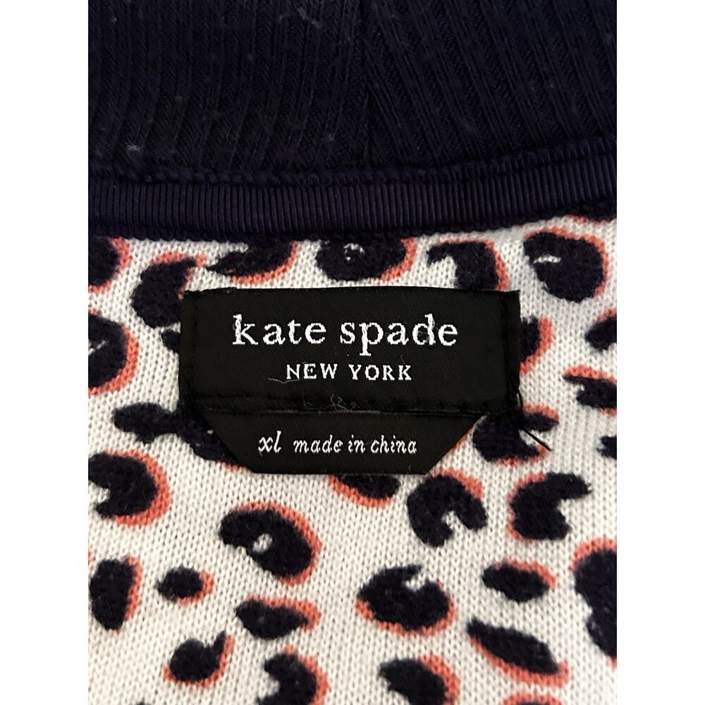 Kate Spade Womens Blue White Pink Leopard Print V-Neck Long Sleeve Pajama Set XL - Picture 14 of 16